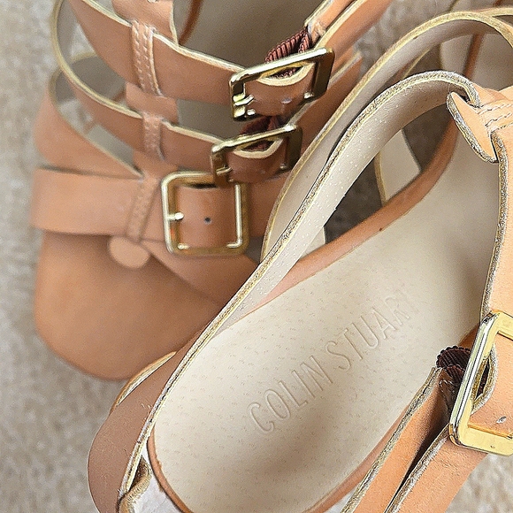 NEW! Colin Stuart | Victoria's Secret Platform Nude Wedge Gladiator Sandal (9) - Picture 6 of 8